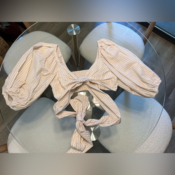 Mink Pink Crop Top w/ Waist Tie - Picture 2 of 4